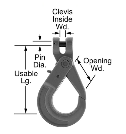 Clevis Hook bleu Painted Alloy Steel 1/4 Grade 100