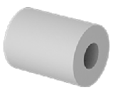 Non-Threaded Round Standoff White Nylon 3/16 ID * 1/4"