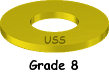 Flat Washer USS Yellow Zinc 5/8 * 1-3/4 OD Grade 8