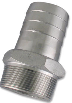 Barbed Hose Adapter for Air and Water Stainless Steel 3/8-18 * 3/8" [Male NPT]