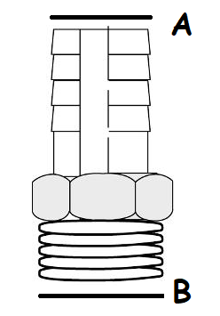 Barbed Hose Adapter for Air and Water Stainless Steel 1/2-14 * 1/2" [Male NPT]