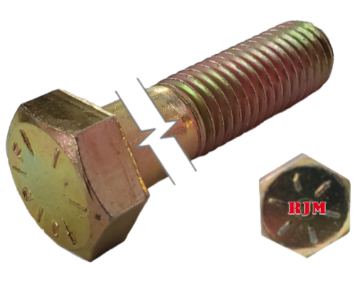 Boulon Hexagonal Impérial À Filetage Fin Et Partiel Jaune Zingué  1-14  * 7" Grade 8