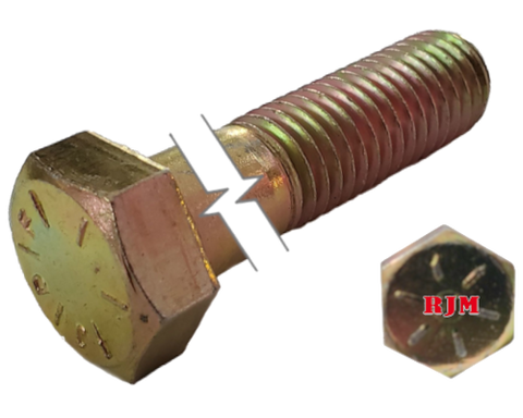 Imperial Hexagonal Bolt Fine And Partial Thread Yellow Zinc Plated 1/4-28 * 3-1/4" Grade 8 data-zoom=