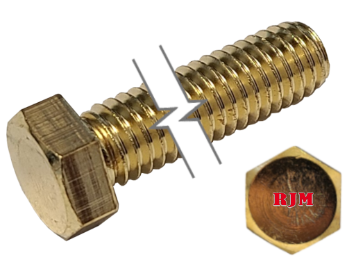 Imperial Hexagonal Bolt Full Thread Brass  3/8-16 * 1-1/4 "