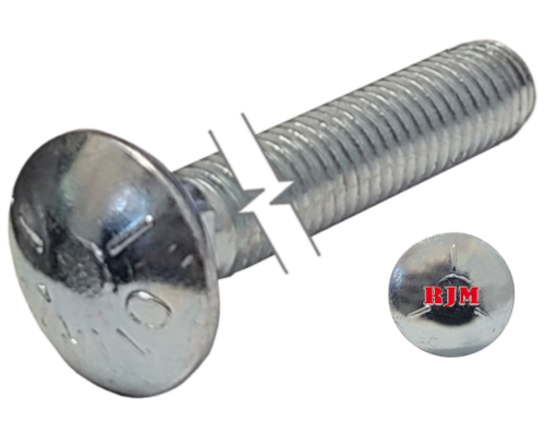 Imperial Carriage Bolt Dome Head Full Thread Zinc Plated 7/16-14 * 2-1/2" Grade 5