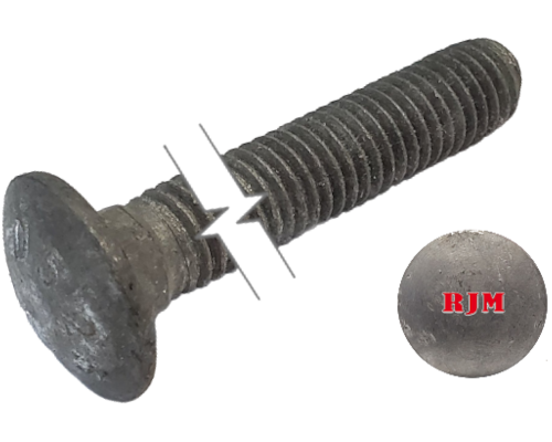 Imperial Carriage Bolt Dome Head Full Thread Galvanized 3/8-16 * 3-1/2" Grade 2