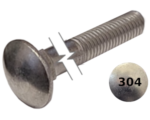 Imperial Carriage Bolt Partial Thread 304 Stainless Steel  5/16-18 * 6-1/2"