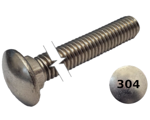 Imperial Carriage Bolt Full Thread 304 Stainless Steel  5/8-11 * 4-1/2"