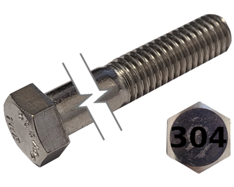 Imperial Hexagonal Bolt Partial Thread 304 Stainless Steel  3/8-16 * 6" data-zoom=