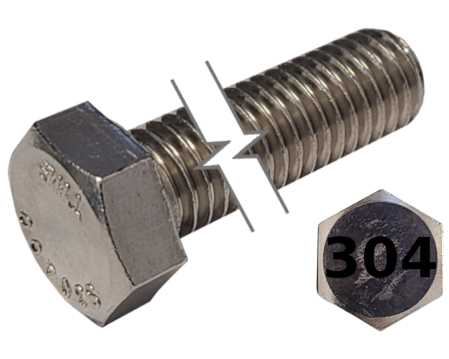 Imperial Hexagonal Bolt Full Thread 304 Stainless Steel  1/4-20 * 5/8"