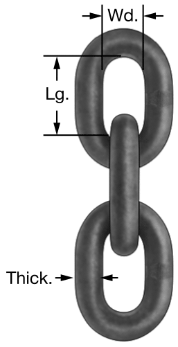 Straight Link Chain Zinc 1/8 Grade 30