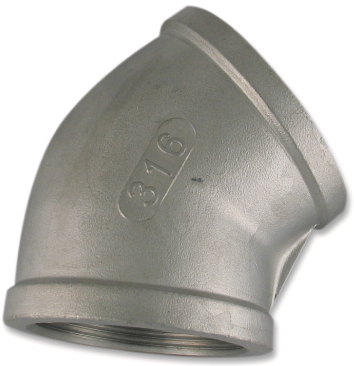 Low Pressure Threaded Elbow Pipe Fitting 316 Stainless Steel 3-8 * 45° [NPT]