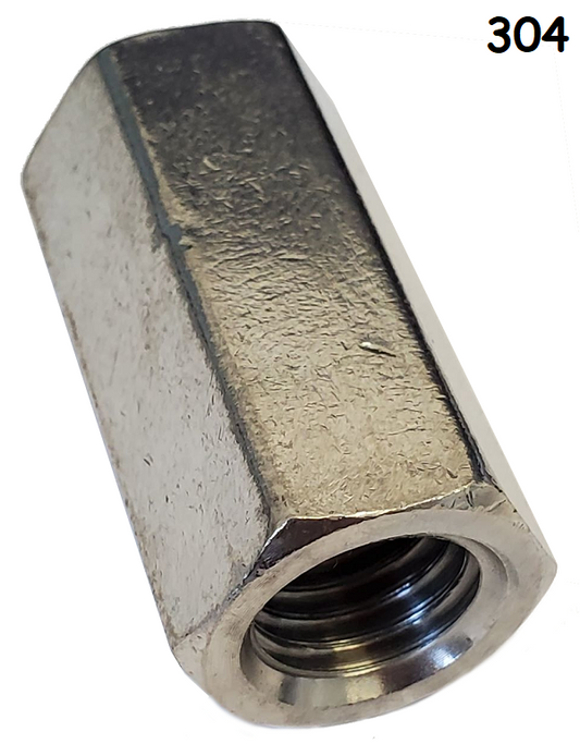 Coupling Hexagonal Nut Fine Thread 304 Stainless Steel 3/8-24 * 1-1/8