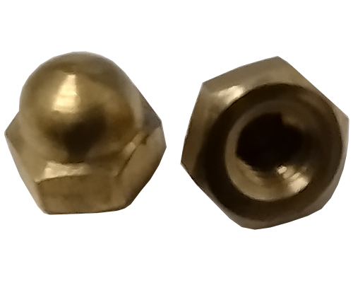 Imperial Acorn/Cap Hexagonal Nut Brass 4-40