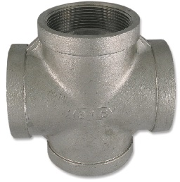 Low Pressure Threaded Cross Connector 316 Stainless Steel 1/8-27 [Female NPT]