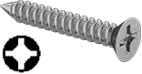 Flat Head Metal Screw Full Thread Zinc #5 * 3/4" [Quadrex Drive]