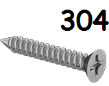 Flat Head Metal Screw Full Thread Stainless Steel #14 * 2-1/2" [Philips Drive]