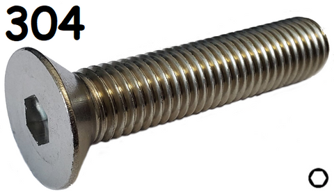 Flat Head Cap Screw Full Thread Stainless Steel 3/8-16 * 1/2" [Cup Point] [Allen Drive] data-zoom=