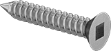 Flat Head Metal Screw Full Thread Zinc #6 * 3/4" [Square Drive]