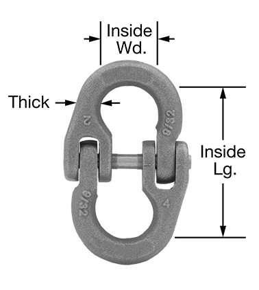 Hammer Lock Eight-Figured Yellow Painted Alloy Steel Zinc 1/4