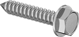 Flanged Hexagonal Head Metal Screw Full Thread Zinc #14 * 1-1/2" [Philips Drive]