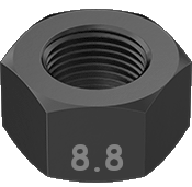 Metric Hexagonal Nut Fine Thread Black Steel M24 * 2.0  Grade 8.8