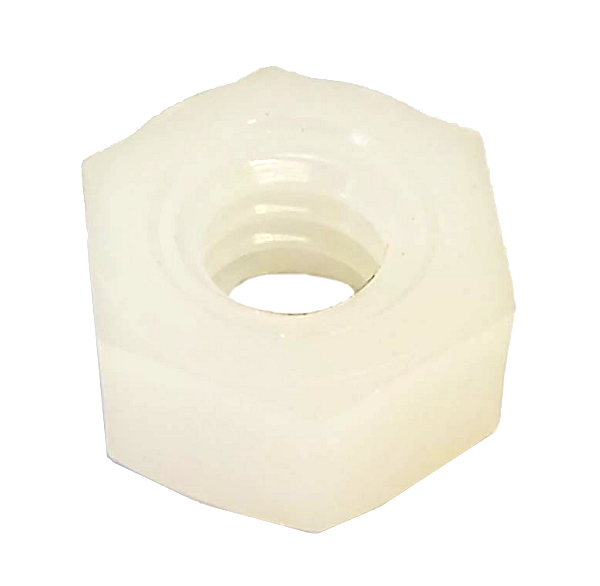 Hexagonal Nut White Nylon 2-56