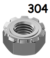 K-Lock Écrou Hexagonal Filetage Fin Acier Inoxydable 1/4-28