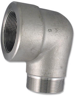 Low Pressure Threaded Elbow Pipe Fitting Stainless Steel 1/8-27 * 90° [Male x Female NPT]