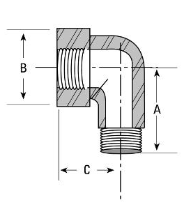 Low Pressure Threaded Elbow Pipe Fitting Stainless Steel 1/8-27 * 90° [Male x Female NPT]