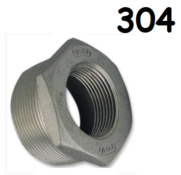 Low Pressure Bushing Adapter Pipe Fitting Stainless Steel 1/2-14 Male Reduce to 3/8-18 Female [NPT]