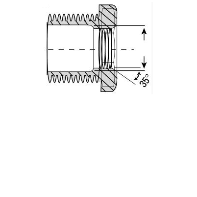 Low Pressure Bushing Adapter Pipe Fitting 316 Stainless Steel 2-11-1/2 Male Reduce to 1/2-14 Female [NPT]