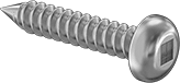 Oval Head Metal Screw Full Thread Zinc #6 * 1/2" [Square Drive]