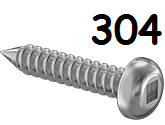 Pan Head Metal Screw Full Thread Stainless Steel #6 * 1-3/4" [Square Drive]