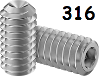 Set Screw Full Thread Stainless Steel 6-32 * 3/8" [Cup Point] [Allen Drive] data-zoom=