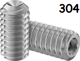Set Screw Full Thread 304 Stainless Steel 3/8-16 * 1/2" [Cup Point] [Allen Drive]