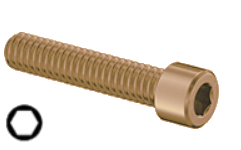 Socket Head Cap Screw Full Thread Silicone Bronze 8-32 * 3/8" [Cup Point] [Allen Drive]