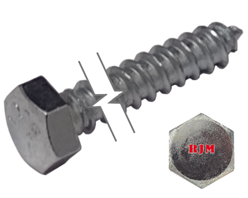 Imperial Hexagonal Lag Screw Full Thread Zinc Plated 1/4" * 1-1/4"