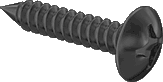 Truss Head Metal Screw Full Thread Black Steel #10 * 3/4" [Philips Drive]