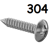 Truss Head Metal Screw Full Thread Stainless Steel #8 * 7/8" [Philips Drive]